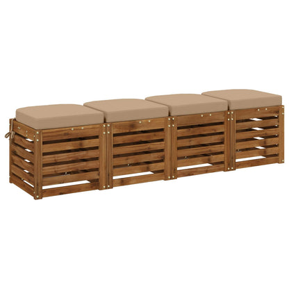 vidaXL 4-Piece Seat Cushions SOEST 4 pcs 100% Polyester Sand