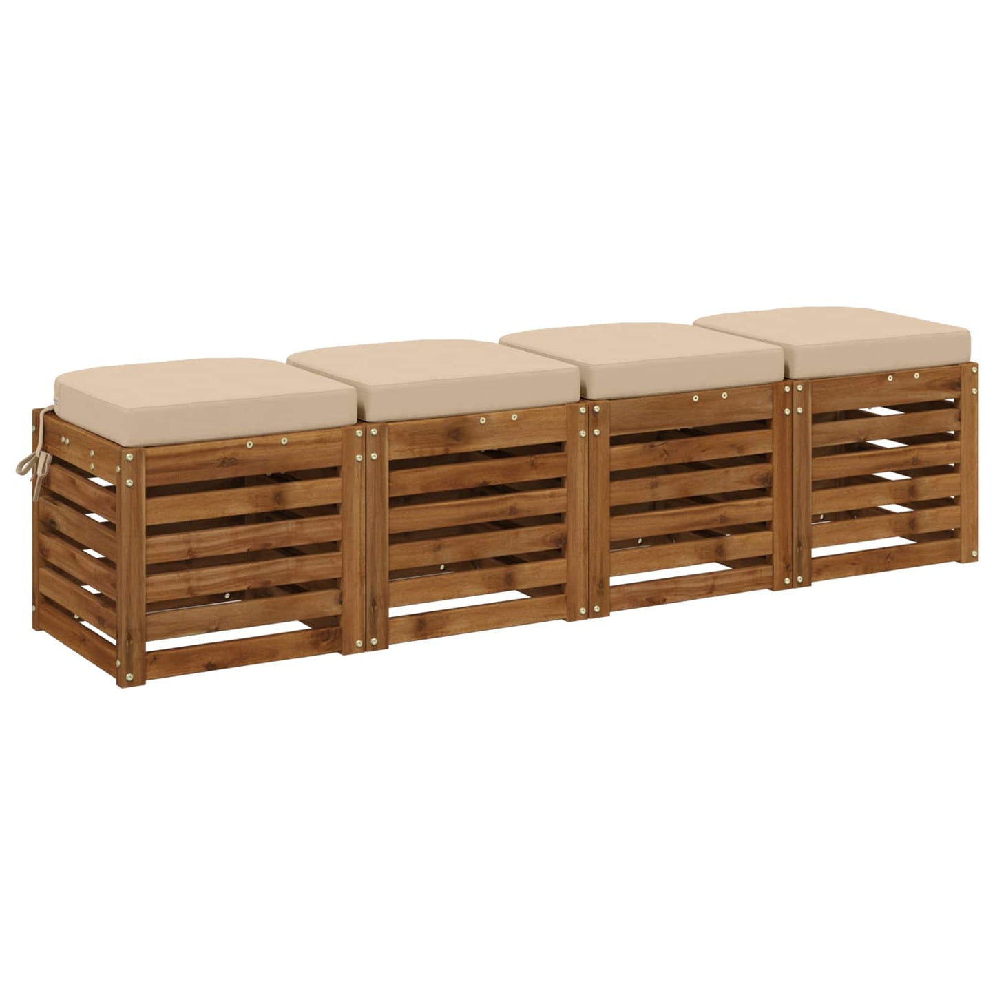 vidaXL 4-Piece Seat Cushions SOEST 4 pcs 100% Polyester Cream
