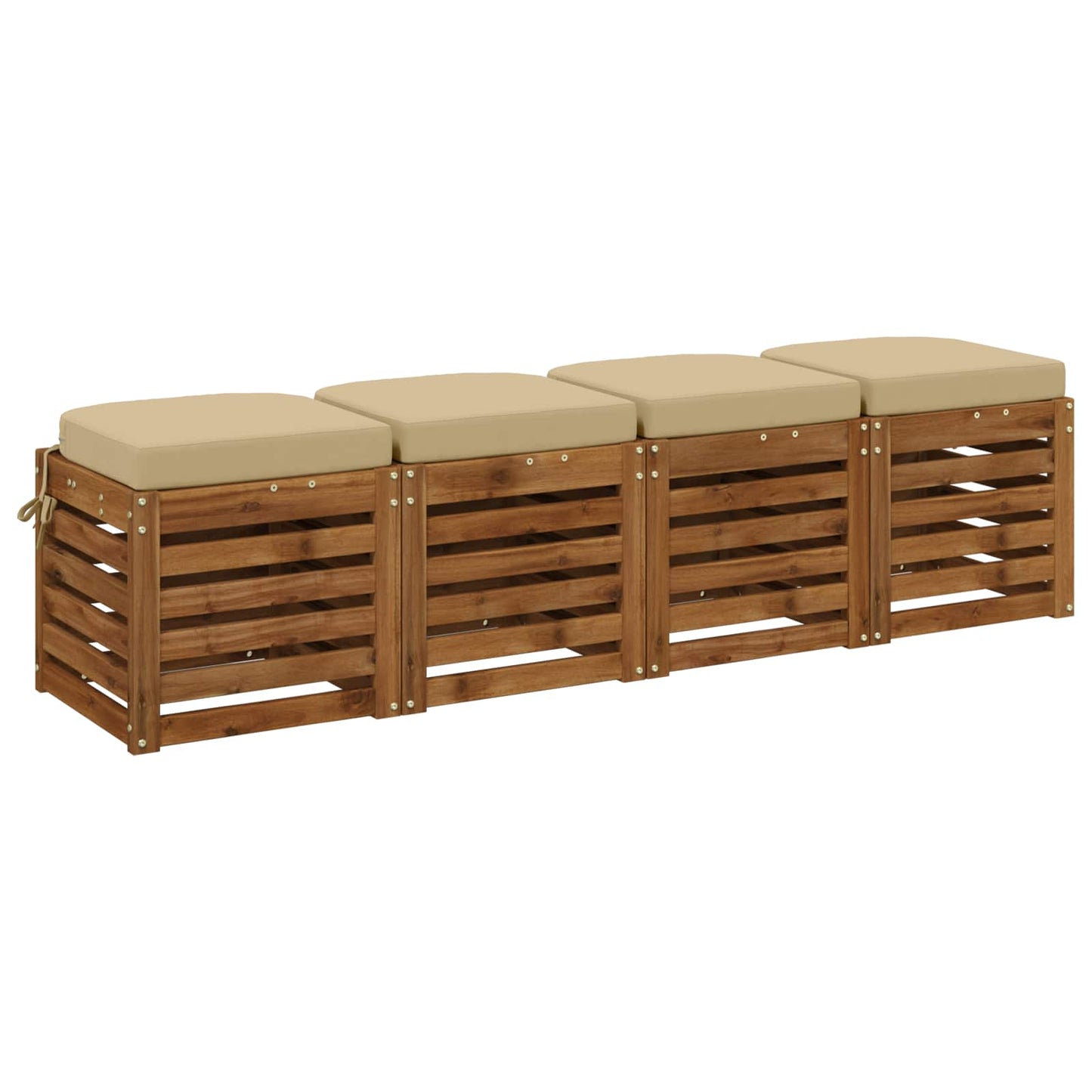 vidaXL 4-Piece Seat Cushions SOEST 4 pcs 100% Polyester Beige
