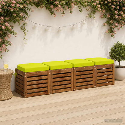 vidaXL 4-Piece Seat Cushions SOEST 4 pcs 100% Polyester Bright Green