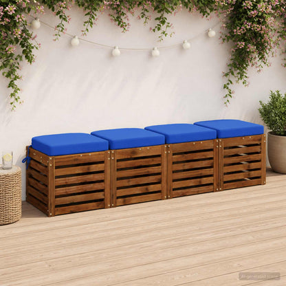 vidaXL 4-Piece Seat Cushions SOEST 4 pcs 100% Polyester Royal Blue