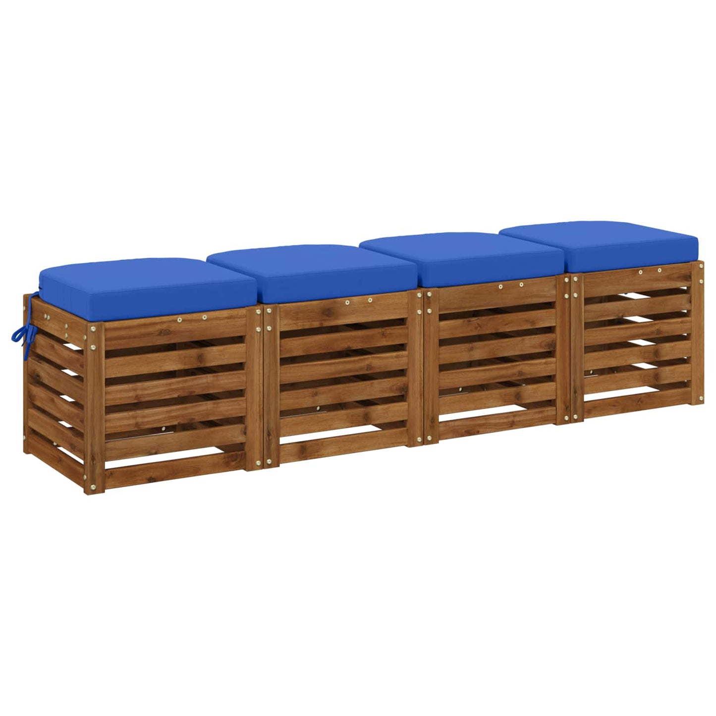 vidaXL 4-Piece Seat Cushions SOEST 4 pcs 100% Polyester Royal Blue