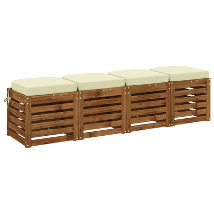 vidaXL 4-Piece Seat Cushions SOEST 4 pcs 100% Polyester Cream