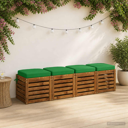 vidaXL 4-Piece Seat Cushions SOEST 4 pcs 100% Polyester Green