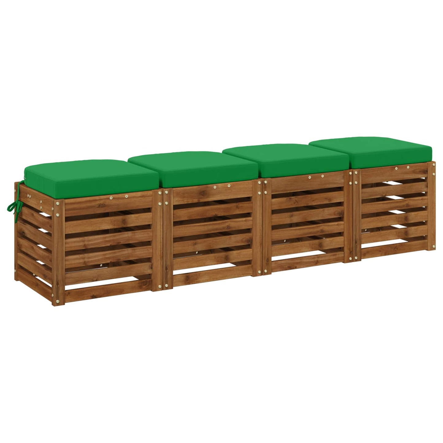 vidaXL 4-Piece Seat Cushions SOEST 4 pcs 100% Polyester Green