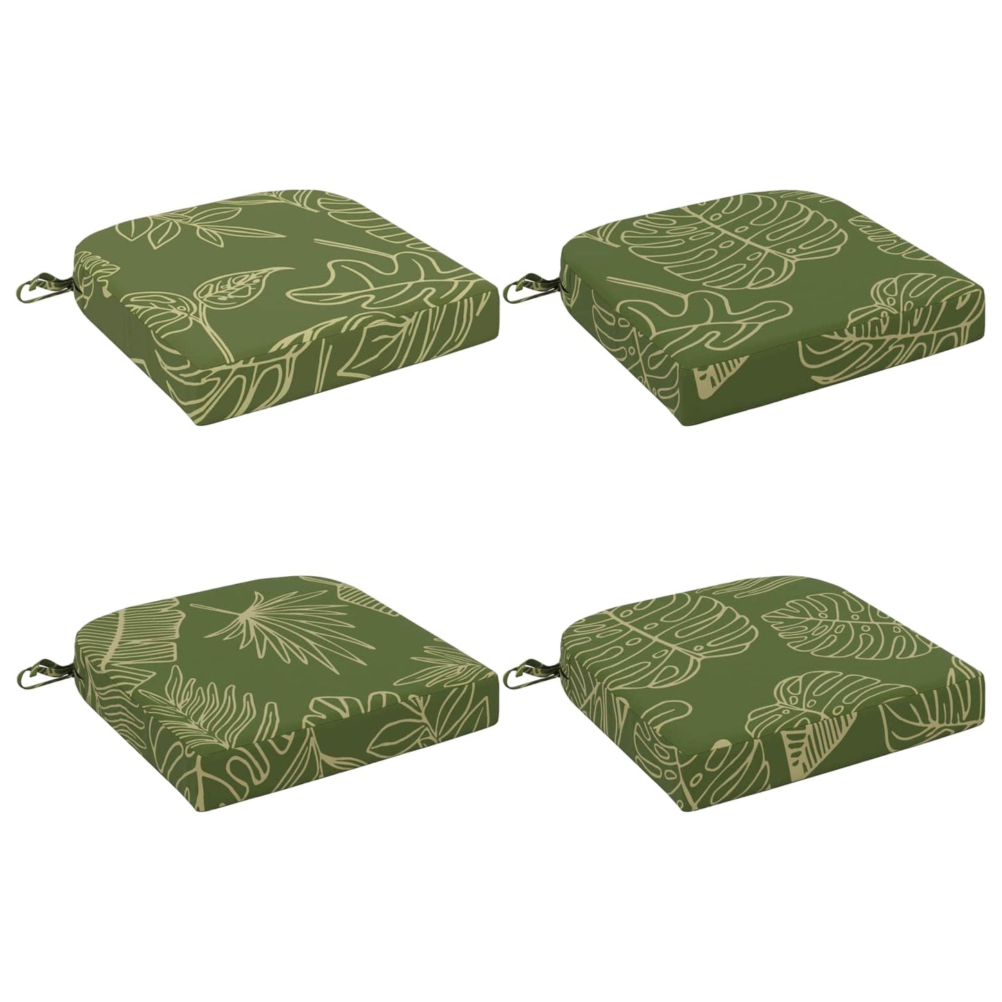 vidaXL 4-Piece Seat Cushions SOEST 4 pcs 100% Polyester Leaf Design
