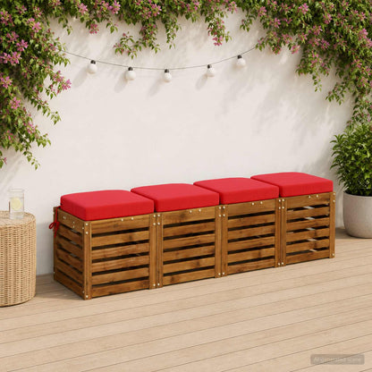 vidaXL 4-Piece Seat Cushions SOEST 4 pcs 100% Polyester Red
