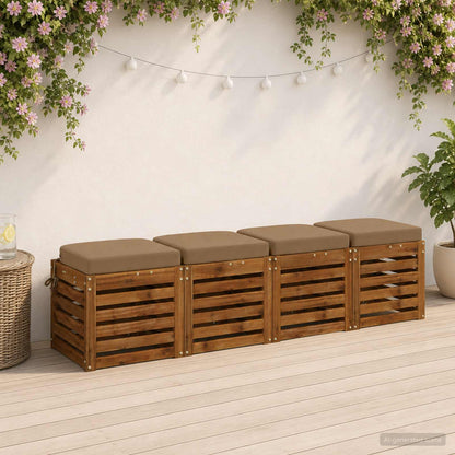 vidaXL 4-Piece Seat Cushions SOEST 4 pcs 100% Polyester Taupe