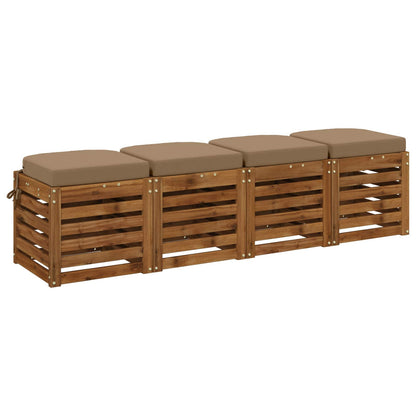 vidaXL 4-Piece Seat Cushions SOEST 4 pcs 100% Polyester Taupe