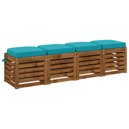 vidaXL 4-Piece Seat Cushions SOEST 4 pcs 100% Polyester Turquoise