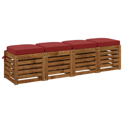 vidaXL 4-Piece Seat Cushions SOEST 4 pcs 100% Polyester Wine Red
