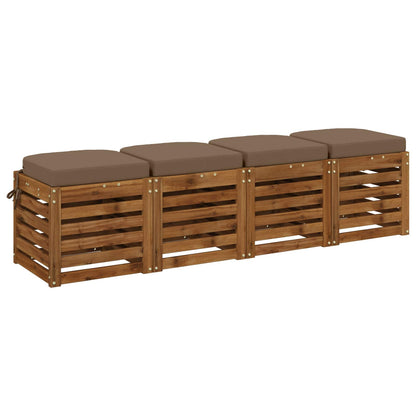 vidaXL 4-Piece Seat Cushions SOEST 4 pcs 100% Polyester Taupe