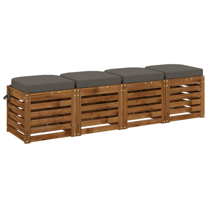 vidaXL 4-Piece Seat Cushions SOEST 4 pcs 100% Polyester Grey