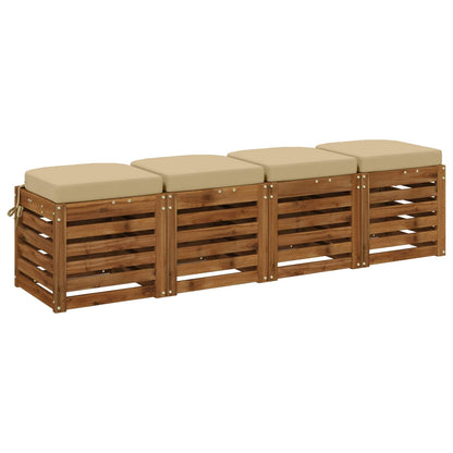 vidaXL 4-Piece Seat Cushions SOEST 4 pcs 100% Polyester Beige