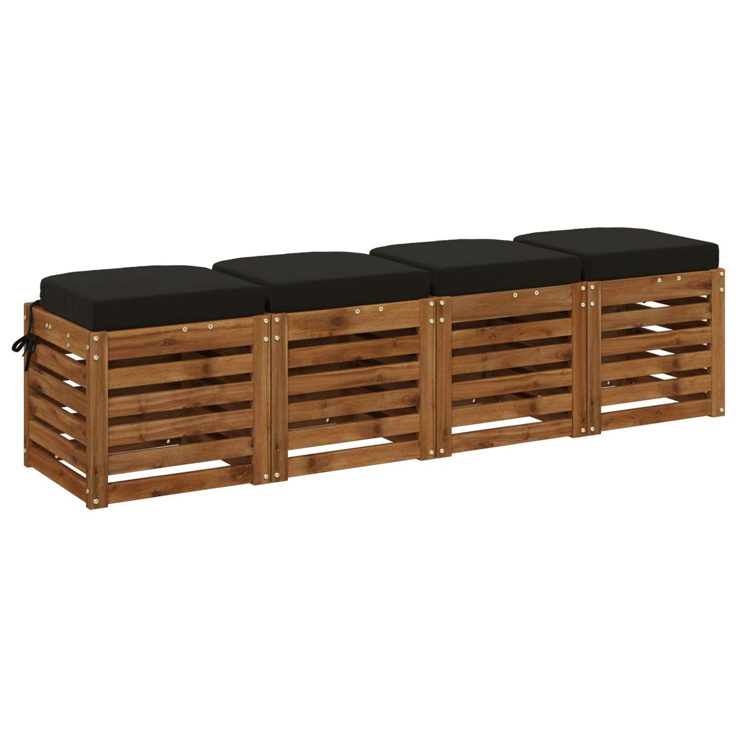 vidaXL 4-Piece Seat Cushions SOEST 4 pcs 100% Polyester Black