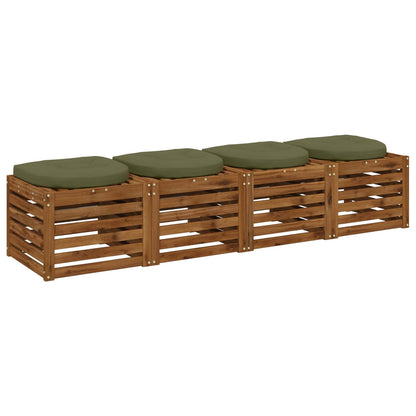 vidaXL 4-Piece Seat Cushions 4 pcs 100% Polyester Olive Green
