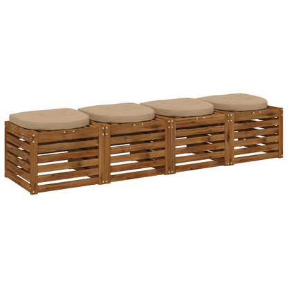vidaXL 4-Piece Seat Cushions 4 pcs 100% Polyester Sand 40 x 40 x 5 cm