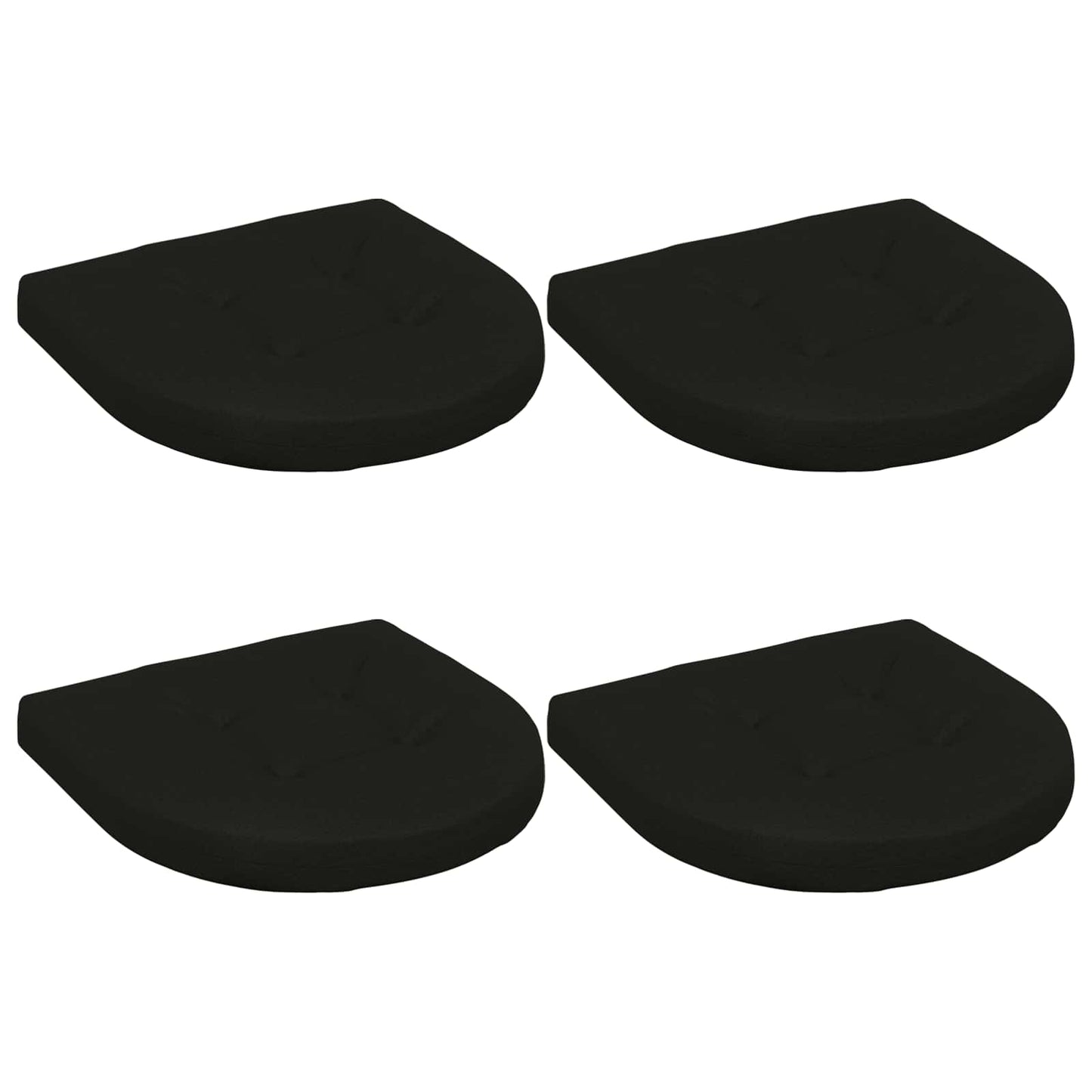 vidaXL 4-Piece Seat Cushions 4 pcs 100% Polyester Black 40 x 40 x 5 cm
