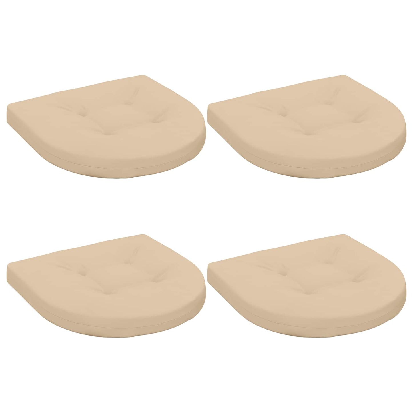 vidaXL 4-Piece Seat Cushions 4 pcs 100% Polyester Cream 40 x 40 x 5 cm