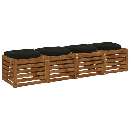 vidaXL 4-Piece Seat Cushions 4 pcs 100% Polyester Black 40 x 40 x 5 cm