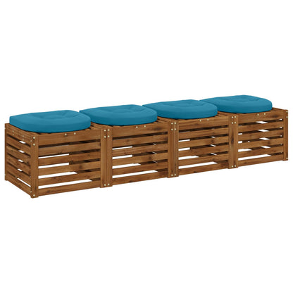vidaXL 4-Piece Seat Cushions 4 pcs 100% Polyester Light Blue