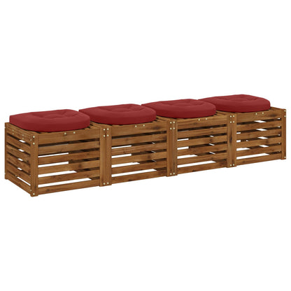 vidaXL 4-Piece Seat Cushions 4 pcs 100% Polyester Wine Red