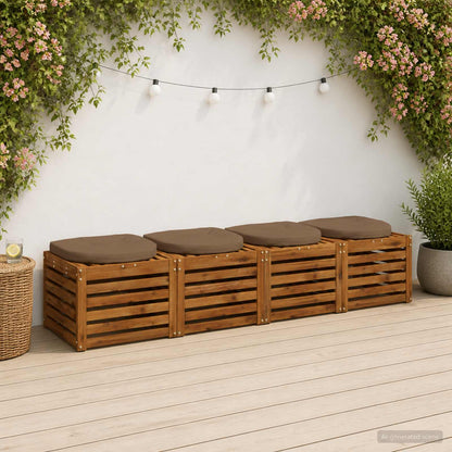 vidaXL 4-Piece Seat Cushions 4 pcs 100% Polyester Taupe 40 x 40 x 5 cm