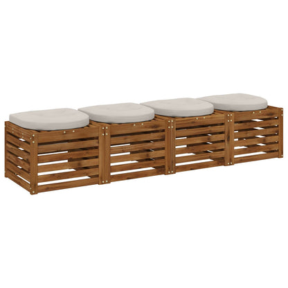 vidaXL 4-Piece Seat Cushions 4 pcs 100% Polyester White 45 x 45 x 5 cm
