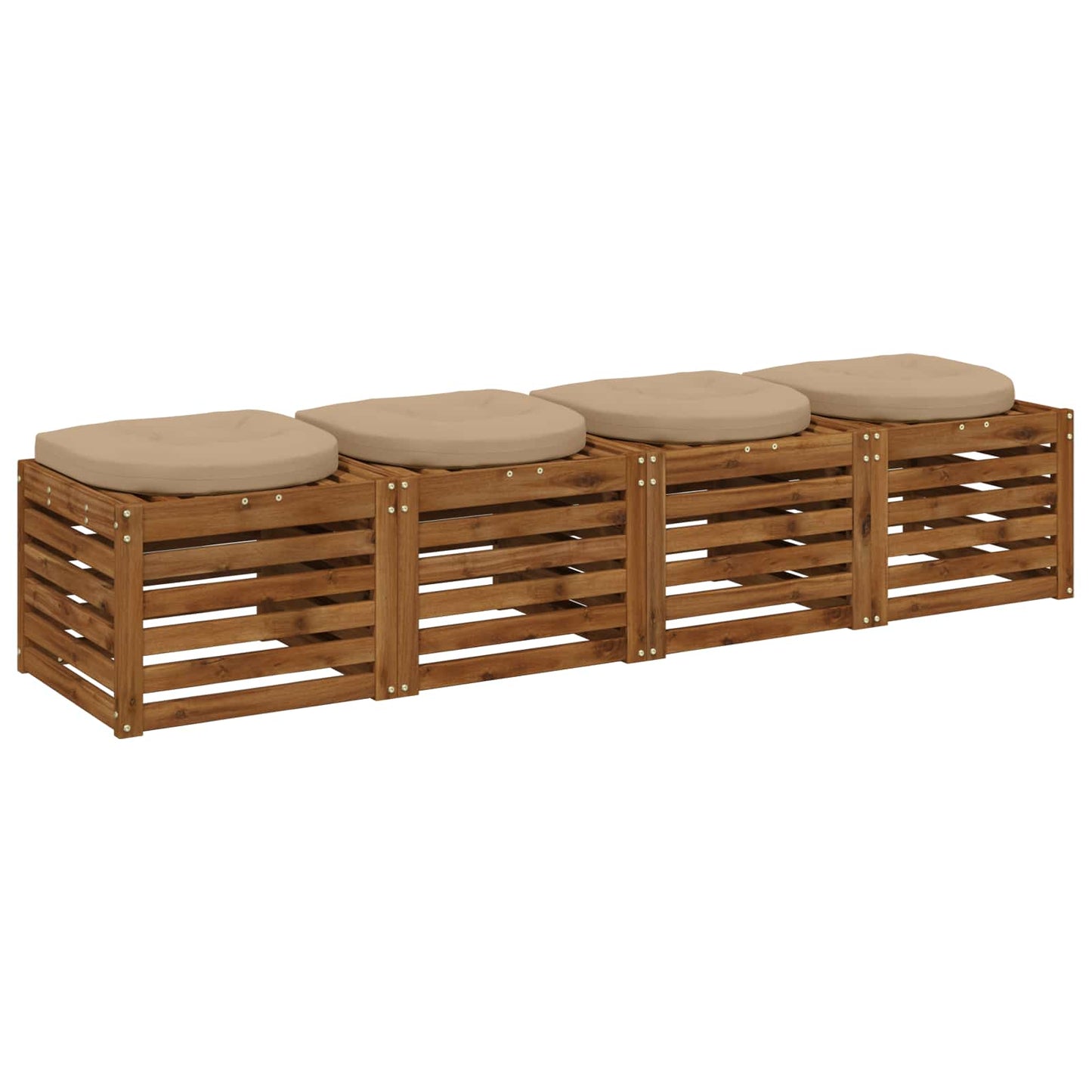 vidaXL 4-Piece Seat Cushions 4 pcs 100% Polyester Sand 45 x 45 x 5 cm