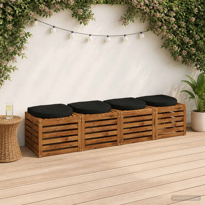 vidaXL 4-Piece Seat Cushions 4 pcs 100% Polyester Black 45 x 45 x 5 cm