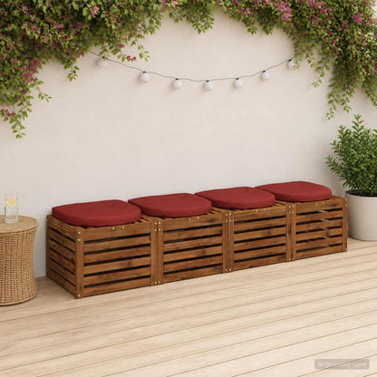 vidaXL 4-Piece Seat Cushions 4 pcs 100% Polyester Red 40 x 40 x 5 cm