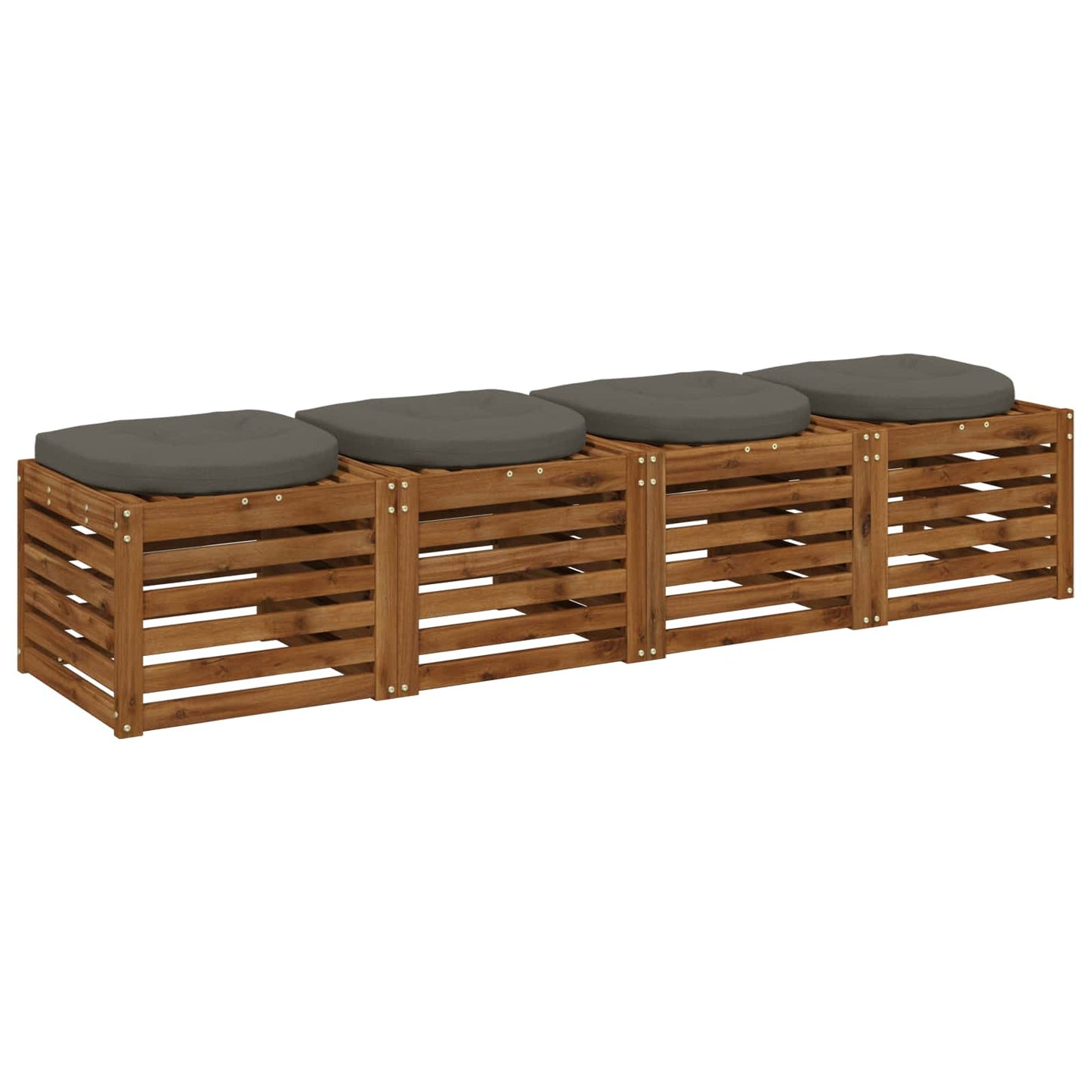 vidaXL 4-Piece Seat Cushions 4 pcs 100% Polyester Grey 45 x 45 x 5 cm