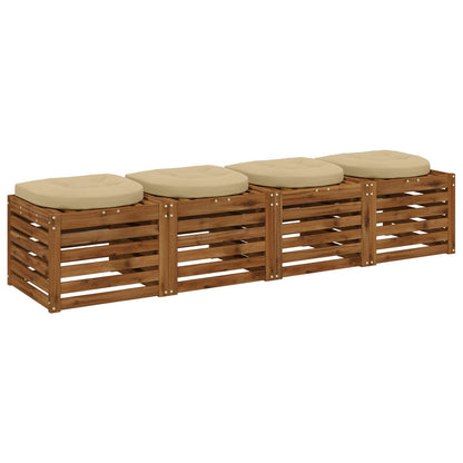 vidaXL 4-Piece Seat Cushions 4 pcs 100% Polyester Beige 45 x 45 x 5 cm