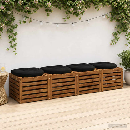 vidaXL 4-Piece Seat Cushions 4 pcs 100% Polyester Black 40 x 40 x 5 cm