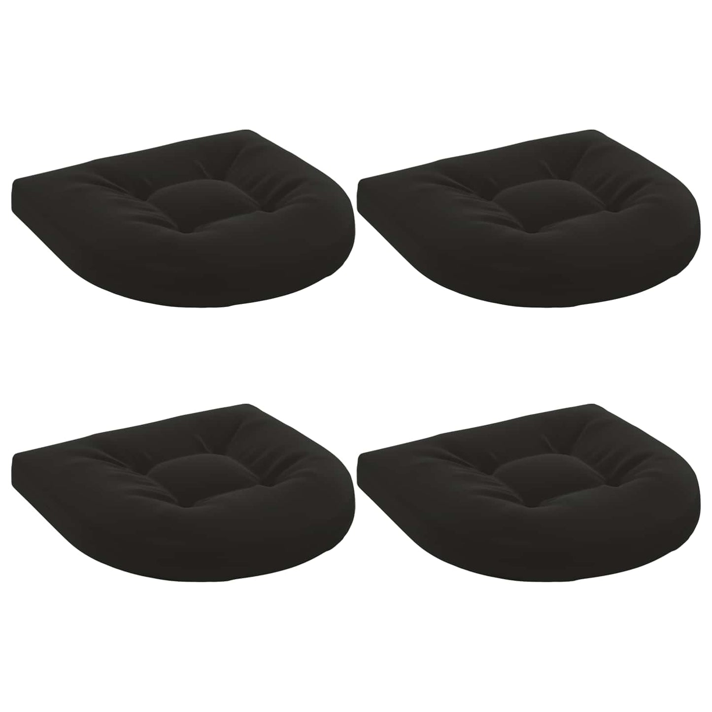 vidaXL 4-Piece Seat Cushions 4 pcs 100% Polyester Black 45 x 45 x 5 cm