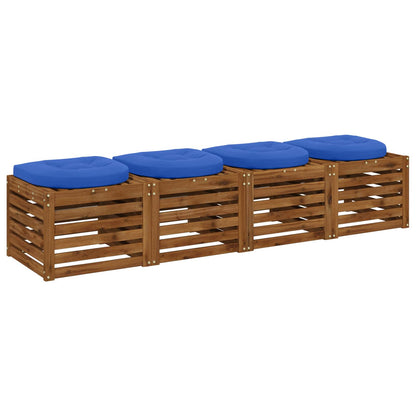 vidaXL 4-Piece Seat Cushions 4 pcs 100% Polyester Royal Blue