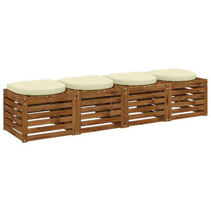 vidaXL 4-Piece Seat Cushions 4 pcs 100% Polyester Cream 45 x 45 x 5 cm