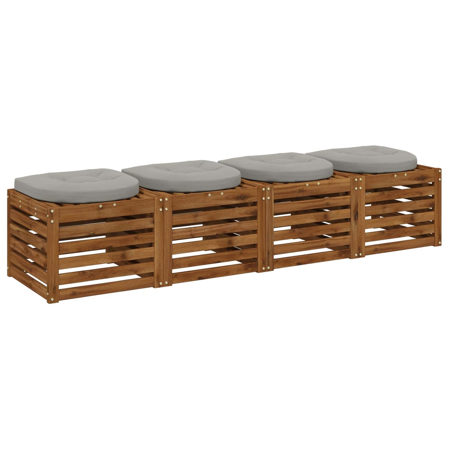 vidaXL 4-Piece Seat Cushions 4 pcs 100% Polyester Grey 45 x 45 x 5 cm