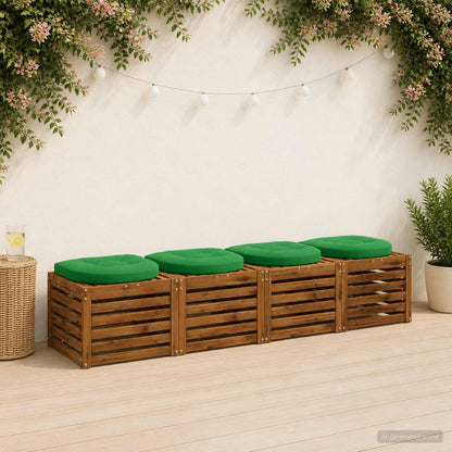 vidaXL 4-Piece Seat Cushions 4 pcs 100% Polyester Green 40 x 40 x 5 cm