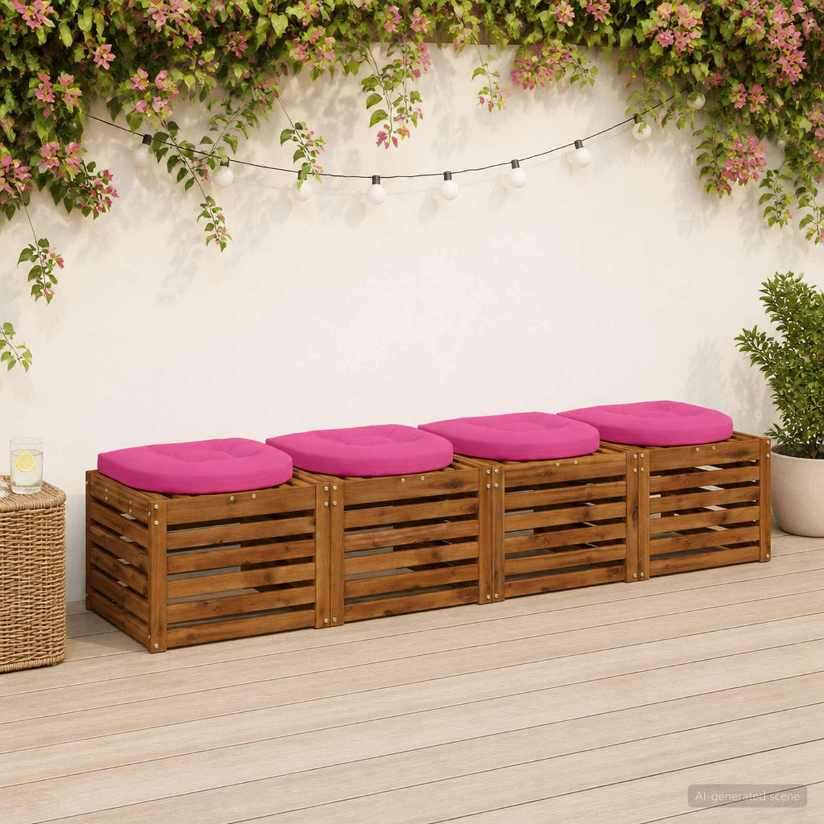 vidaXL 4-Piece Seat Cushions 4 pcs 100% Polyester Pink 40 x 40 x 5 cm