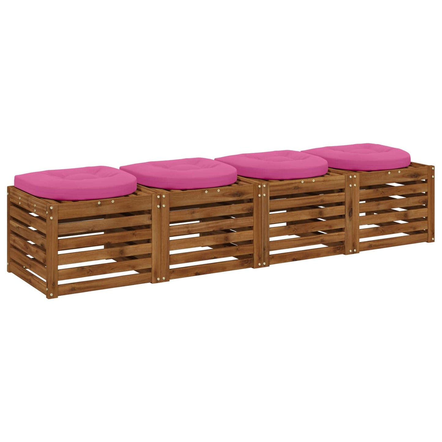 vidaXL 4-Piece Seat Cushions 4 pcs 100% Polyester Pink 45 x 45 x 5 cm