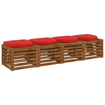 vidaXL 4-Piece Seat Cushions 4 pcs 100% Polyester Red 45 x 45 x 5 cm