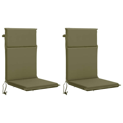 vidaXL High Back Chair Cushion GEMERT 2 pcs 100% Polyester Olive Green