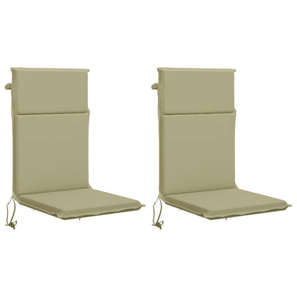 vidaXL High Back Chair Cushion GEMERT 2 pcs 100% Polyester Light Green