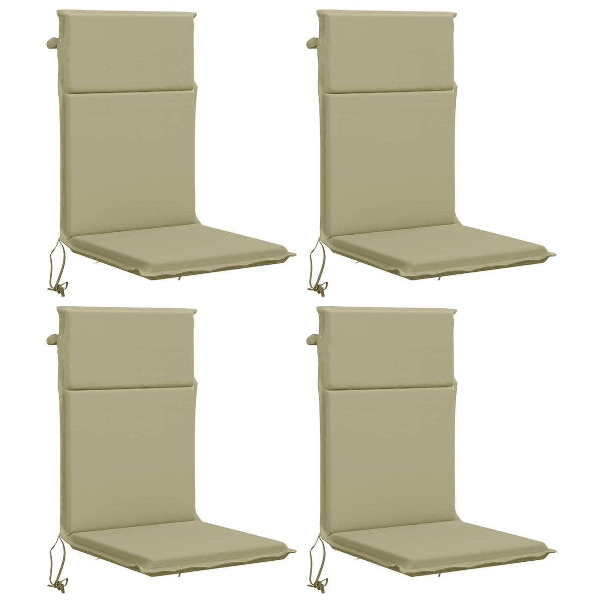 vidaXL High Back Chair Cushion GEMERT 4 pcs 100% Polyester Light Green