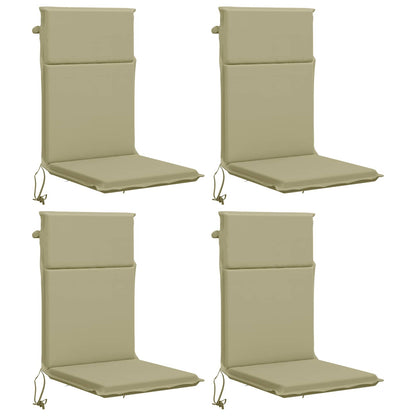 vidaXL High Back Chair Cushion GEMERT 4 pcs 100% Polyester Light Green