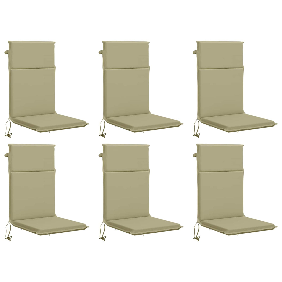 vidaXL High Back Chair Cushion GEMERT 6 pcs 100% Polyester Light Green