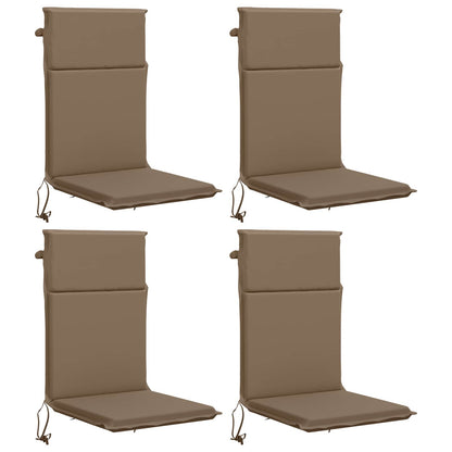 vidaXL High Back Chair Cushion GEMERT 4 pcs 100% Polyester Taupe