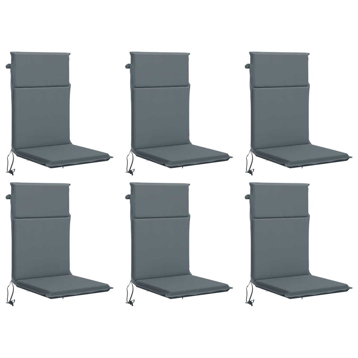 vidaXL High Back Chair Cushion GEMERT 6 pcs 100% Polyester Blue
