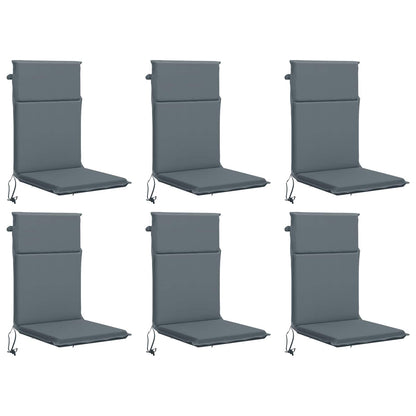 vidaXL High Back Chair Cushion GEMERT 6 pcs 100% Polyester Blue